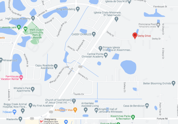 Derby Drive is located off Simpson Road east of Lakeside Estates.