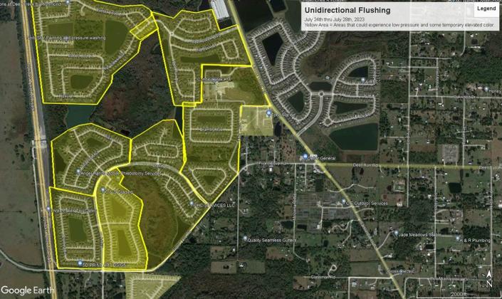 North of Friars Cove between the Turnpike and Canoe Creek; that's where Toho Water is working lines this week. GRAPHIC/TOHO WATER