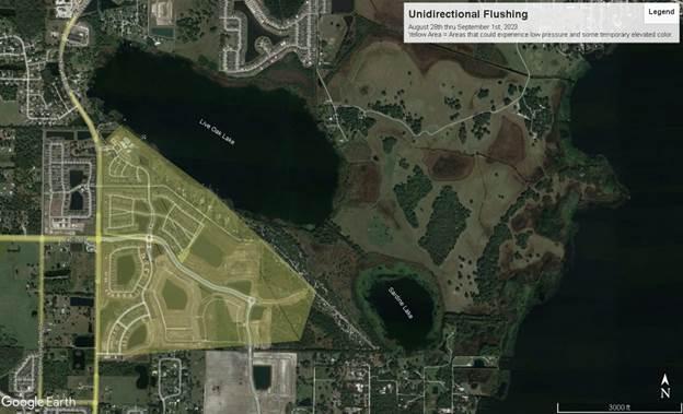 Toho Water Authority is scheduled to flush water lines in the area of Twin Lakes, east of Hickory Tree Road near Nolte Road.