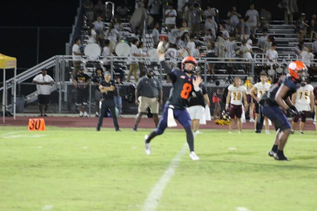 Tohopekaliga QB Sabby Meassick tossed six touchdowns in the Tigers' 41-19 victory. PHOTO/KEN JACKSON