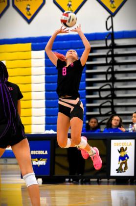 Osceola setter Alex Liggeri tallied 53 assists in the Kowboys regional semifinal playoff win Wednesday. PHOTO/KATIE WILLIAMS