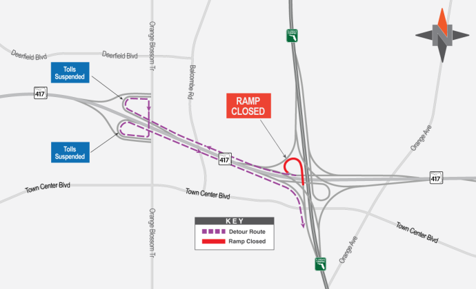 Taking the Turnpike south from 417 South this week? There may be a detour taking you to Orange Blossom Trail, and back to the Turnpike. Just sayin'. GRAPHIC/CFX