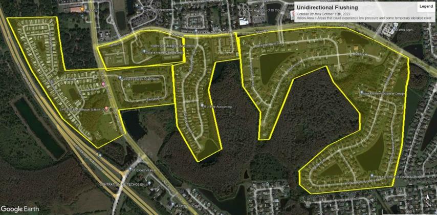 The areas affected by Toho Water's line flushing is a continuation of the areas started last week. GRAPHIC/TOHO WATER
