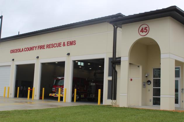 County and Osceola Fire Rescue officials held the “hose uncoupling” ceremony to officially open Fire Station 45 on Calypso Cay near West U.S. Highway 192 and State Road 535. PHOTO/KEN JACKSON