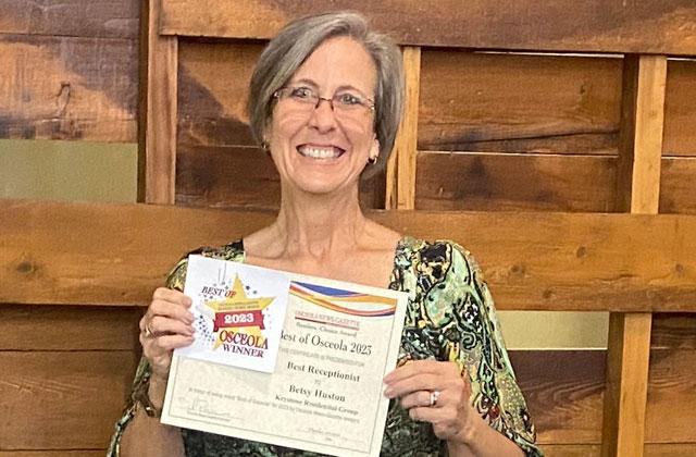 Betsy Huston won Best Receptionist. Photo/Jamie Sousse
