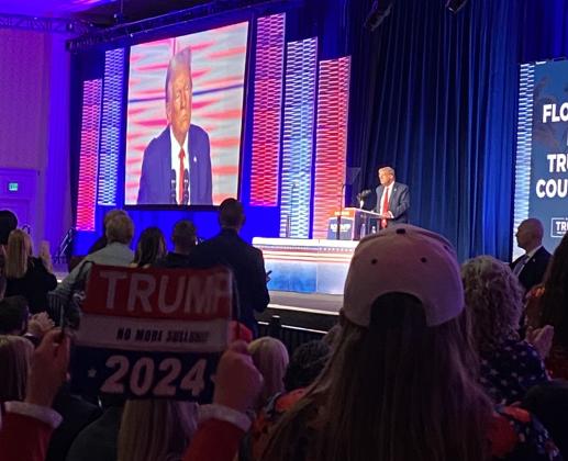 Donald Trump closed the 2023 Florida Freedom Summit at Gaylord Palms Resort with an hour-long speech.