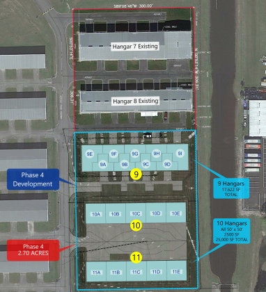 The new expansion will add almost 40,000 square feet of hangar space at the airport.  PHOTO/SHELTAIR