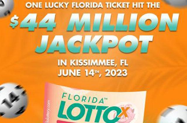 A winning Florida Lotto Quick Pick ticket worth $44 million was sold in Kissimmee on June 14. It expires Monday. GRAPHIC/FLORIDA LOTTO