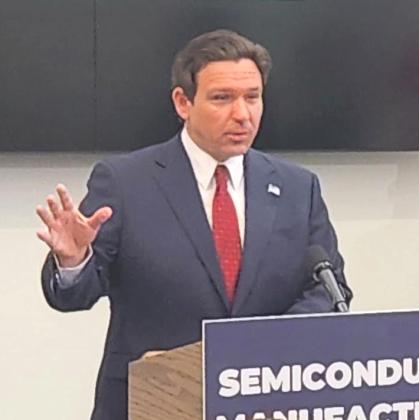 While in Kissimmee last week, Gov. Ron DeSantis addressed a bill that's passed the Florida House and working into the Senate that would prevent children younger than 16 from having social media accounts. PHOTO/KEN JACKSON