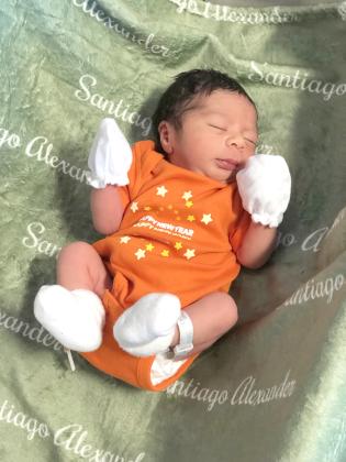 The Labor &amp; Delivery department presented Santiago with a special HCA Florida Healthcare onesie to celebrate his arrival in style. PHOTO/HCA FLORIDA HEALTHCARE
