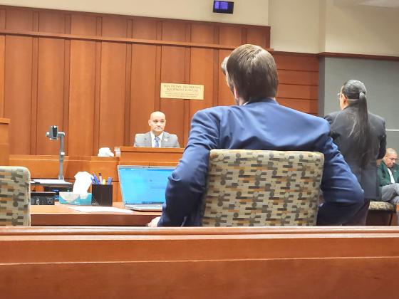 School Board member Julius Melendez testifies at a Dec. 20 motion hearing about calls to the School Board attorney. PHOTO/KEN JACKSON