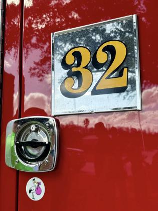 St. Cloud Fire Rescue 32's truck got the inaugural Stork Club decal after assisting with a baby delivery on Dec. 3. PHOTO/ST. CLOUD FIRE DEPARTMENT