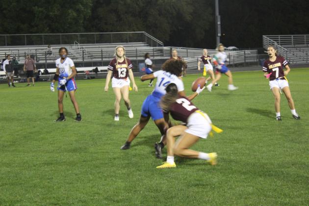The St. Cloud defense tries to break up at Osceola pass in Thursday's OBC semifinal. PHOTO/KEN JACKSON