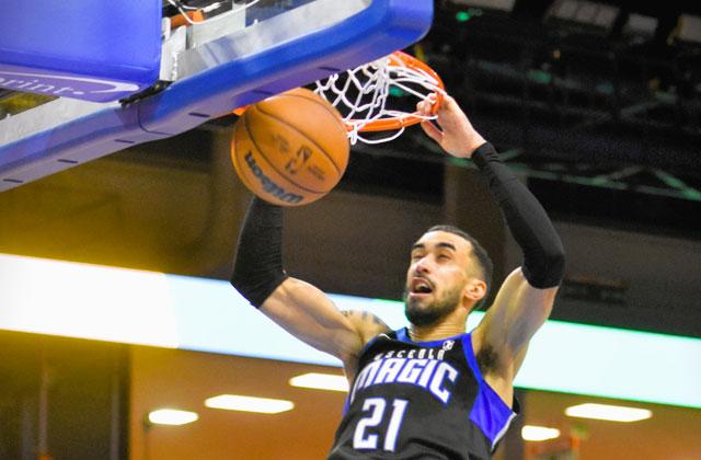 Trevelin Queen put together a double-double Saturday as the Osceola Magic completed a two-game home sweep of the Long Island Nets and extended its NBA G League Eastern Conference lead. PHOTO/KATIE WILLIAMS