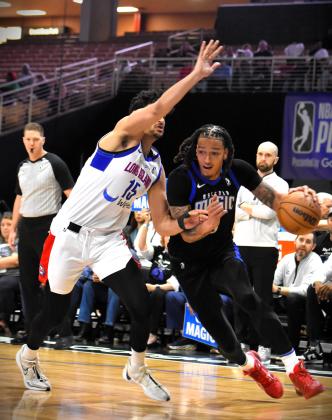 Magic center D.J. Wilson returned from a stint with the NBA's Philadelphia 76ers and scored 21 points in the Magic's losing effort Friday. PHOTO/KATIE WILLIAMS