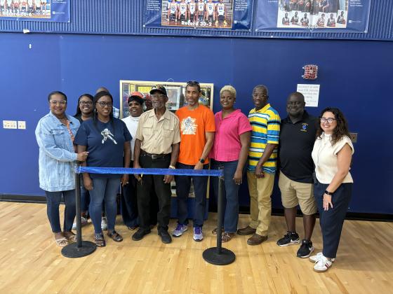 Markus Paul's family was part of Tuesday's ceremony unveiling the Markus Paul Memorial at Osceola High School. PHOTO/OSCEOLA HIGH SCHOOL