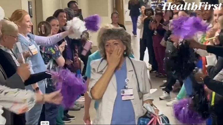 In a heartwarming story out of Melbourne, dozens of Holmes Regional Medical Center hospital leaders, fellow nursing staff and associates lined the associate hallway to send a pair of retiring nurses out with a surprise hero’s goodbye. PHOTO/HEALTH FIRST 