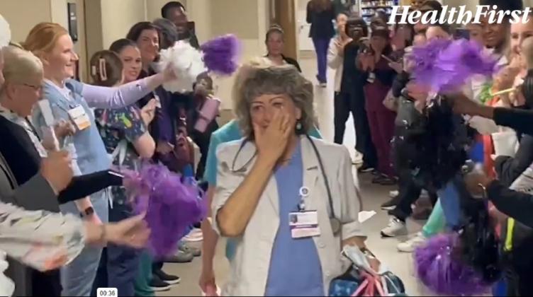 In a heartwarming story out of Melbourne, dozens of Holmes Regional Medical Center hospital leaders, fellow nursing staff and associates lined the associate hallway to send a pair of retiring nurses out with a surprise hero’s goodbye. PHOTO/HEALTH FIRST