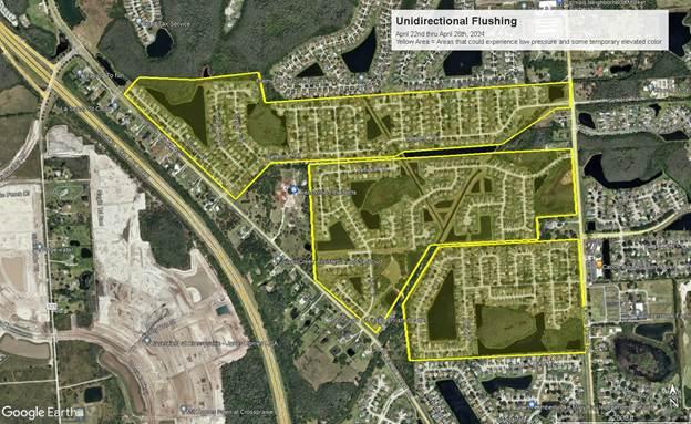 This week's Toho Water Authority line flushing operations will occur in neighborhoods between Canoe Creek and Old Canoe Creek roads. MAP/TOHO WATER AUTHORITY