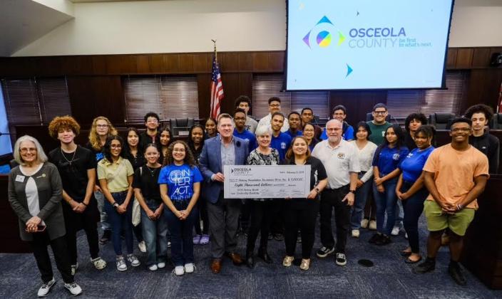Twenty local students have received scholarships for the Rotary Youth Leadership Academy from the Osceola County Commission. Photo/Rotary Club of Kissimmee West