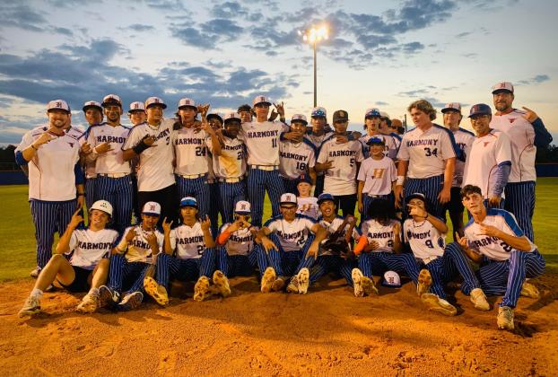 Harmony used plenty of offense and a two-hitter by Evan Christ to take down Osceola, 8-0, for the District 7A-9 baseball championship Thursday. PHOTO/KATIE WILLIAMS
