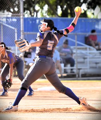 Osceola pitcher Alexis Miranda, shown Friday's district championship victory, held Palm Beach Gardens at bay in a number of innings in Thursday's Region 7A-3 playoff quarterfinal. PHOTO/KATIE WILLIAMS