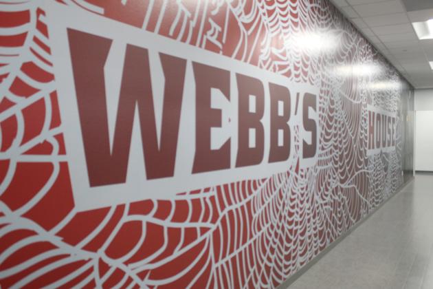 A mural outside Gateway High's new weight room honors an old coach, Dwayne Webb, who was instrumental in the Panther's strength training program — and athlete's overall lives. PHOTO/KEN JACKSON