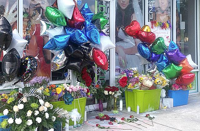 In the hours and days after the Pulse nightclub shooting on June 12, 2016, makeshift memorials spring up, like at the hair salon victims Juan Rivera Velasquez and Luis Daniel Conde ran in Kissimmee. Osceola County plans a permanent tribute. FILE PHOTO