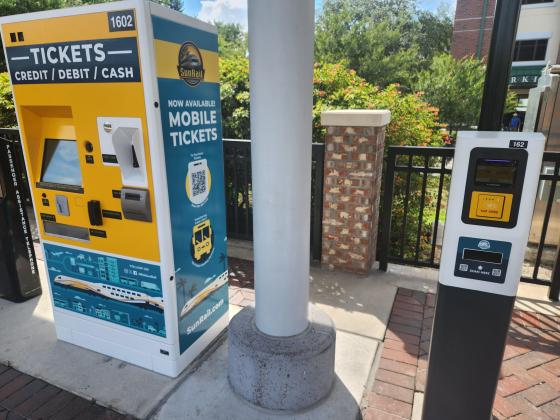 SunRail's new ticket vending process (pictured at the Kissimmee station) and mobile app premiered Monday. PHOTO/KEN JACKSON