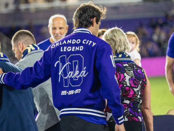 After the match, Orlando City honored legend Kaka, inducting him into the club's new "Legends Terrace".  PHOTO/MARIO CASAMALHUAPA