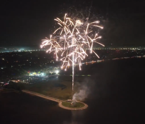 High above St. Cloud's fireworks spectacular. PHOTO/CITY OF ST. CLOUD