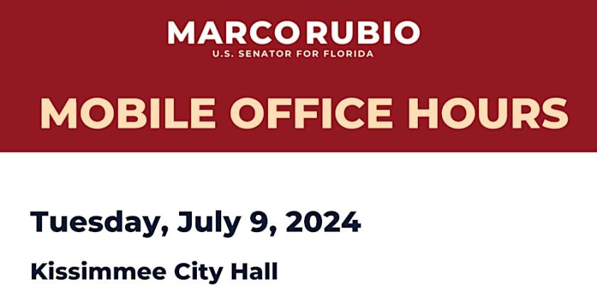 Meet with Marco Rubio's staff in Kissimmee on Tuesday.