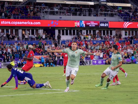 Bruno Miranda ties the game for Bolivia in the 69th minute.  PHOTO/MARIO CASAMALHUAPA