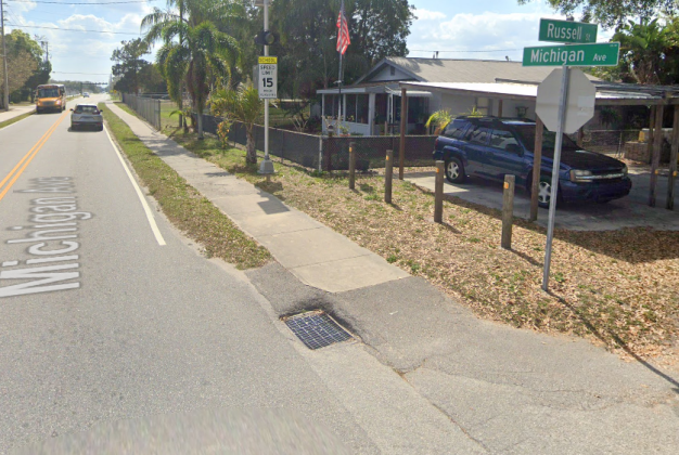 One of the school zones likely to be monitored by the new school zone speed detection cameras would be Michigan Avenue in front of St. Cloud Middle and High schools and Michigan Avenue Elementary. PHOTO/GOOGLE MAPS