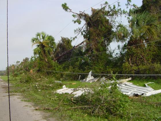 Trees down, wires down, roads blocked, buildings damaged — it was a familiar site around Kissimmee and Osceola County the morning of Aug. 14, 2004 after Charley left his mark. PHOTO/CITY OF KISSIMMEE