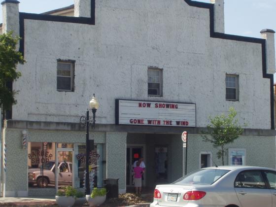 The marquee on the Arcade Theater in downtown Kissimmee brought a bit of levity on Monday, Aug. 16 as cleanup from Charley continued. FILE PHOTO