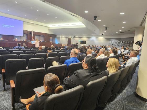 A number of people, many from the building and development sectors, came out to ask Osceola County Commissioners not to significantly increase mobility impact fees at Monday’s meeting. PHOTO/KEN JACKSON