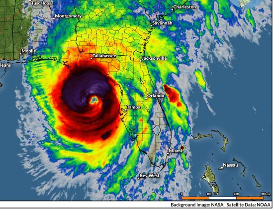 Hurricane Helene's Category 4 landfall in the Big Bend is imminent. PHOTO/NOAA