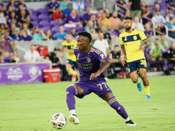Ivan Angulo scored Orlando City's first goal of the Saturday's 3-0 win over Nashville SC. PHOTO/MARIO CASAMALHUAPA
