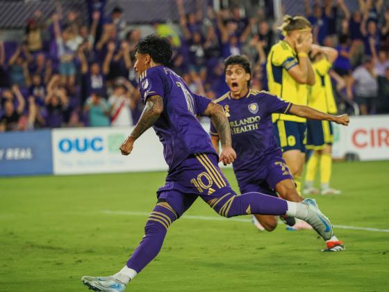 Facundo Torres scored twice in Orlando City's 3-0 win over Nashville SC Saturday. PHOTO/MARIO CASAMALHUAPA