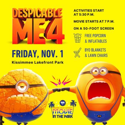 KUA's Movie in the Park returns Friday with a showing of "Despicable Me 4"