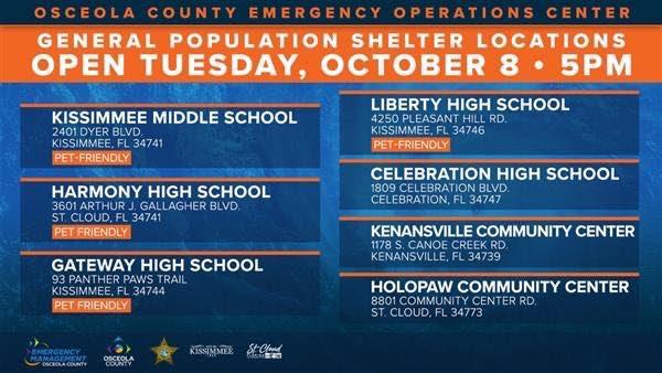 Osceola storm shelter information.