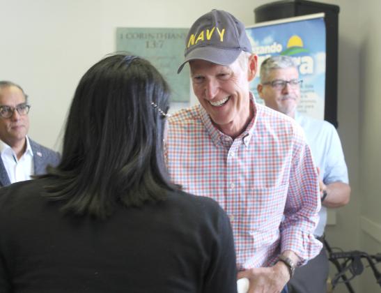 Sen. Rick Scott, who visited Kissimmee on Oct. 24, defeated Democratic challenger Debbie Mucarsel-Powell by 13 percentage points.