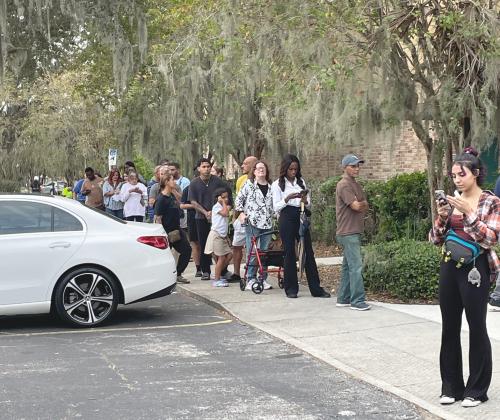 Voters waited in line late Tuesday afternoon to participate in the election process and have their vote counted at the Kissimmee Civic Center. PHOTO/TONI ROWAN