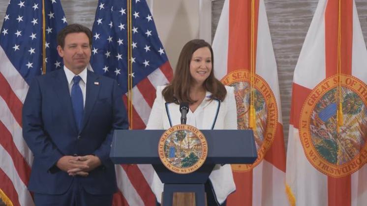 Gov. Ron DeSantis on Thursday announced his selection of Attorney General Ashley Moody to serve in the U.S. Senate. PHOTO/TOM URBAN, NEWS SERVICE OF FLORIDA