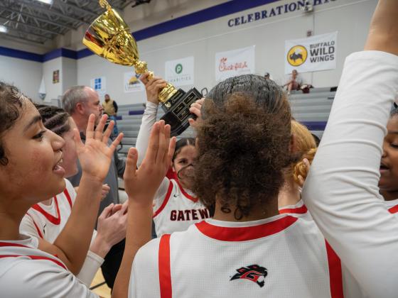 ... and now Gateway has a trophy. PHOTO/MARIO CASAMALHUAPA