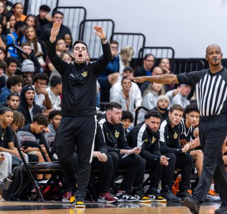 St. Cloud Coach Tommy Billiteri was equally into it. PHOTO/TAYLOR MCFEE