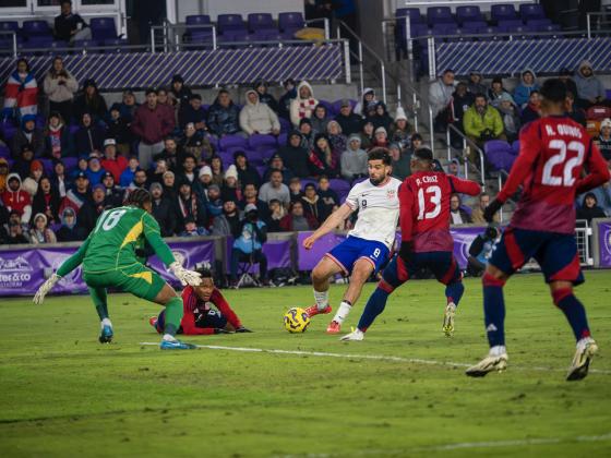 Brian White, author of the U.S.' first goal, had another chance against Costa Rica. PHOTO/MARIO CASAMALHUAPA