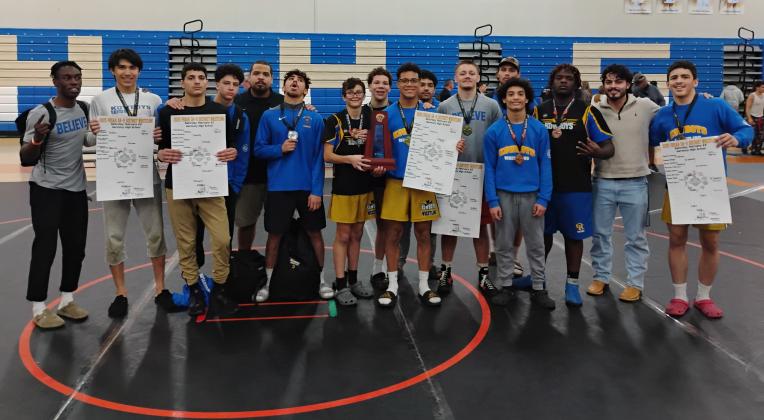 Like it did at the state duals districts and OBC championships, Osceola (pictured) edged out Harmony for the team district title Saturday. PHOTO/J. DANIEL PEARSON