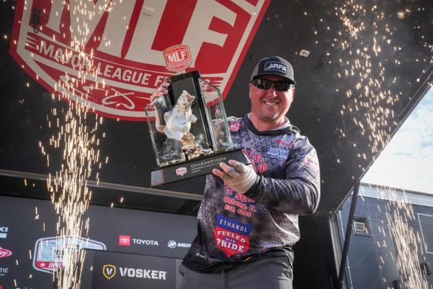 Fishing pro Ryan Armstrong of Robinson, Illinois, finished the Major League Fishing Tackle Warehouse Invitationals opener on the Kissimmee Chain of Lakesat the top of the leaderboard last weekend. PHOTO/MAJOR LEAGUE FISHING